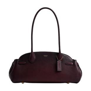 Empire Carryall Cow Leather Shoulder Bag Large Women S Merlot Wine Red