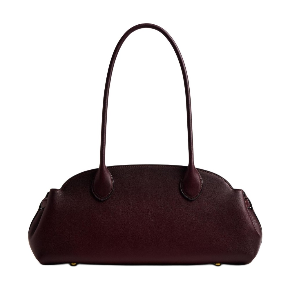 Empire Carryall Cow Leather Shoulder Bag Large Women S Merlot Wine Red