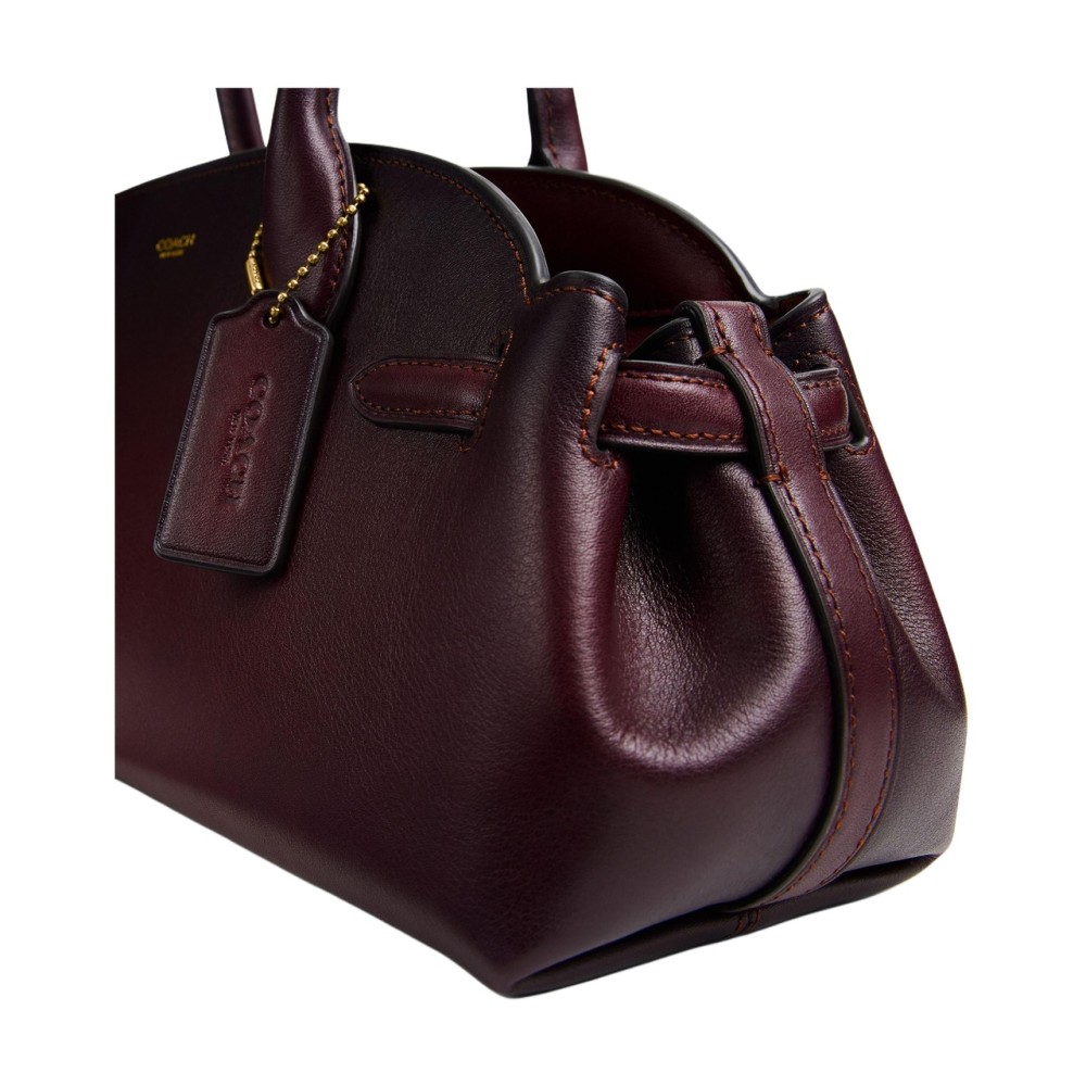 Empire Carryall Cow Leather Shoulder Bag Large Women S Merlot Wine Red