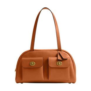Cow Leather Handbag Large Women S Toffee