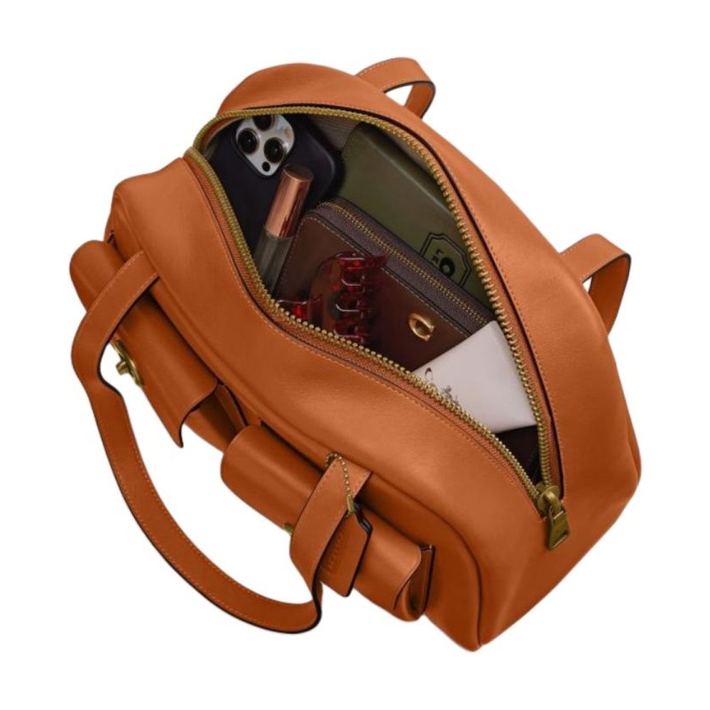 Cow Leather Handbag Large Women S Toffee