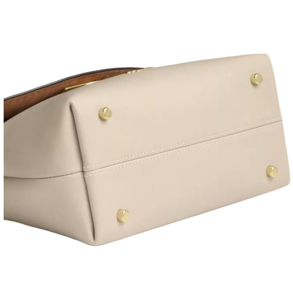 Smooth Leather Handbag Medium Women S Oat