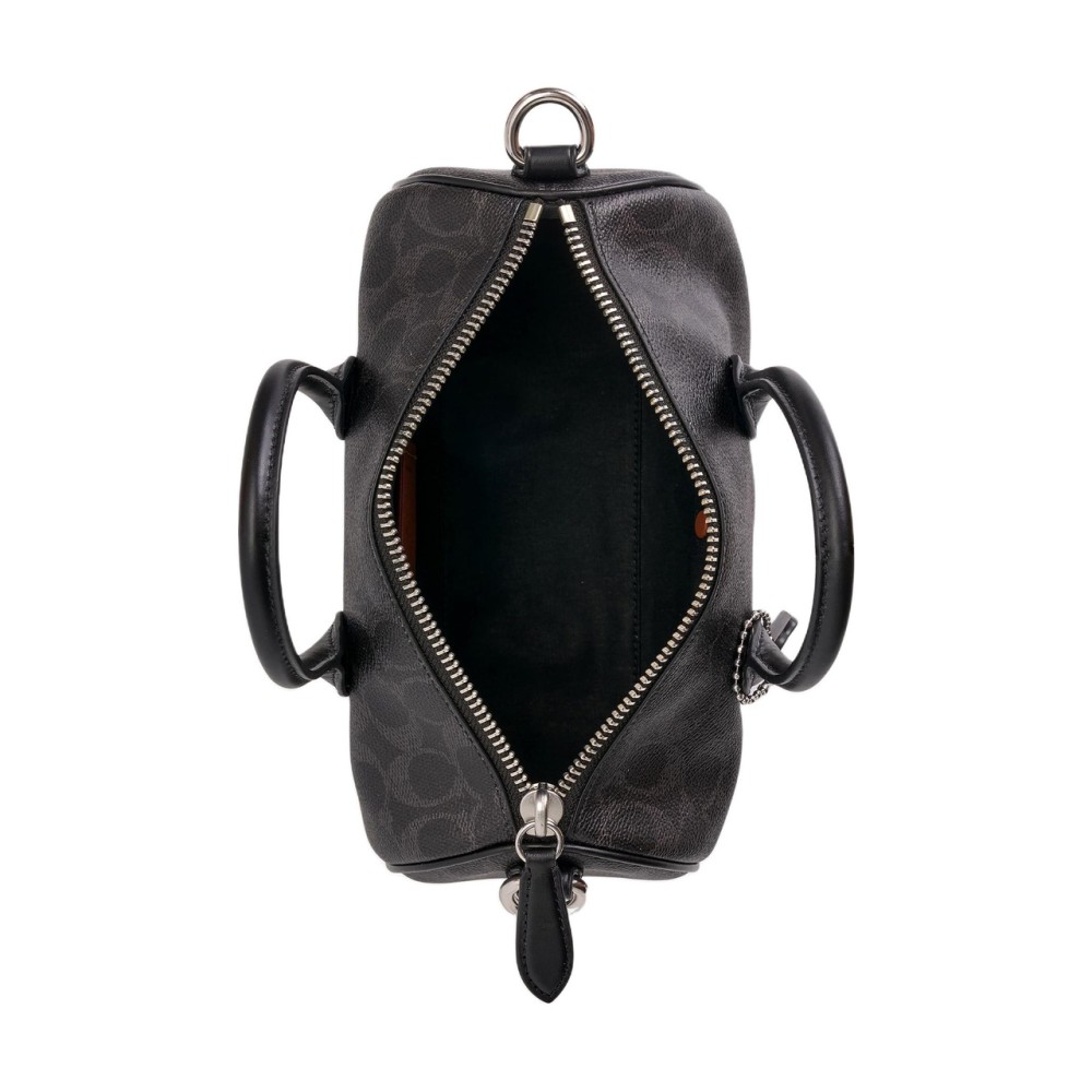 Artificial Leather Bowling Bag Shoulder Bag Crossbody Bag Handbag Medium Unisex Black