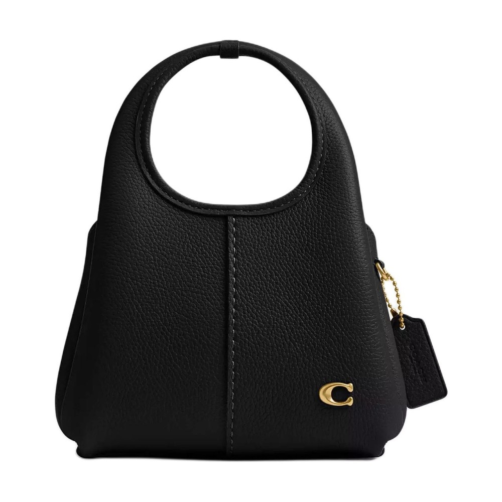 Lana Polished Pebble Leather Handbag Small Women S Black