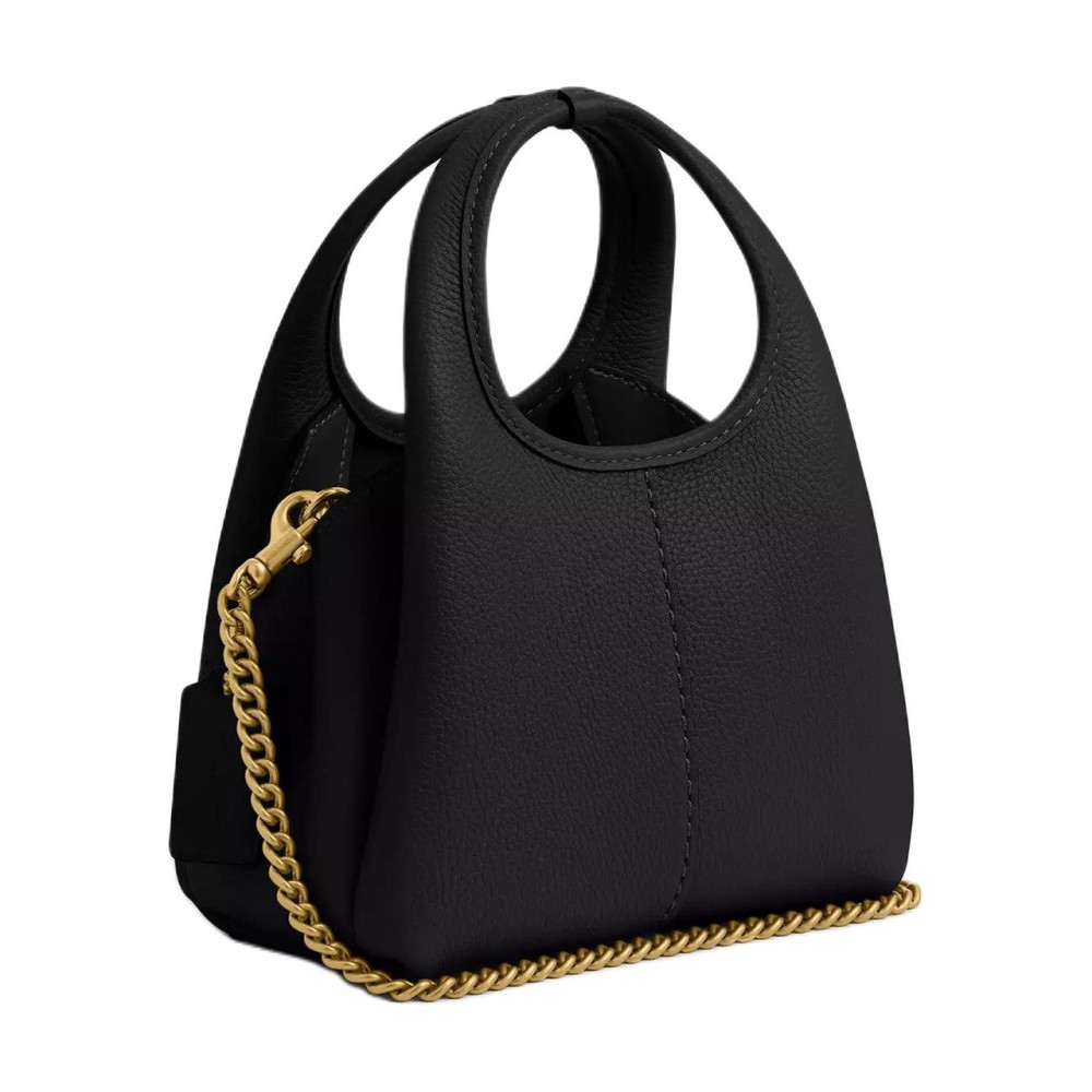 Lana Polished Pebble Leather Handbag Small Women S Black