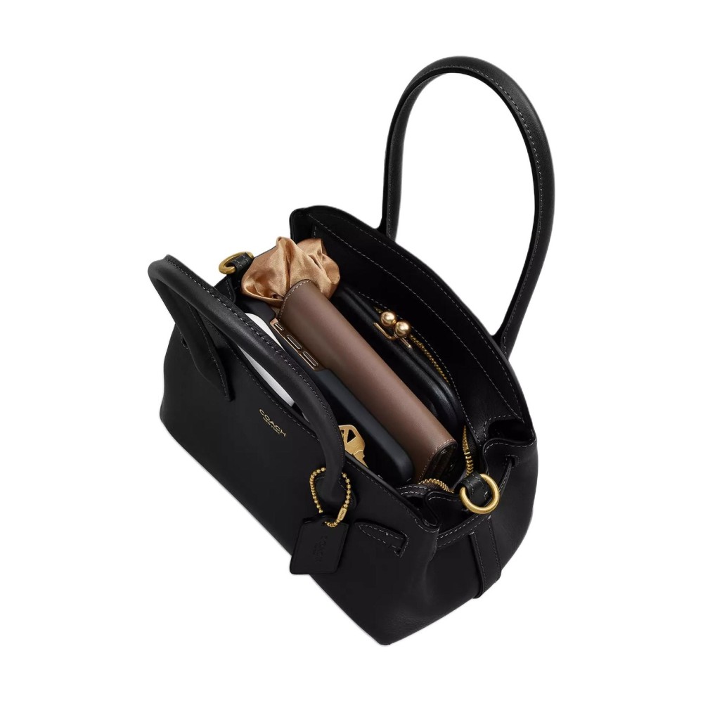 Empire Carryall Cow Leather Handbag Small Women S Black