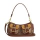 Ashton Coated Canvas With Lambskin And Leather Crossbody Handbag Medium Women S Tan
