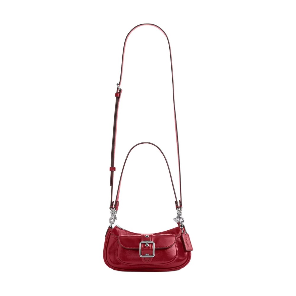 Ashton Wrinkle Leather Shoulder Bag Mini Women S Dark Rosefinch
