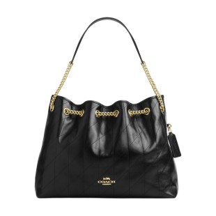 Cow Leather Trash Bag Shoulder Bag Women S Black