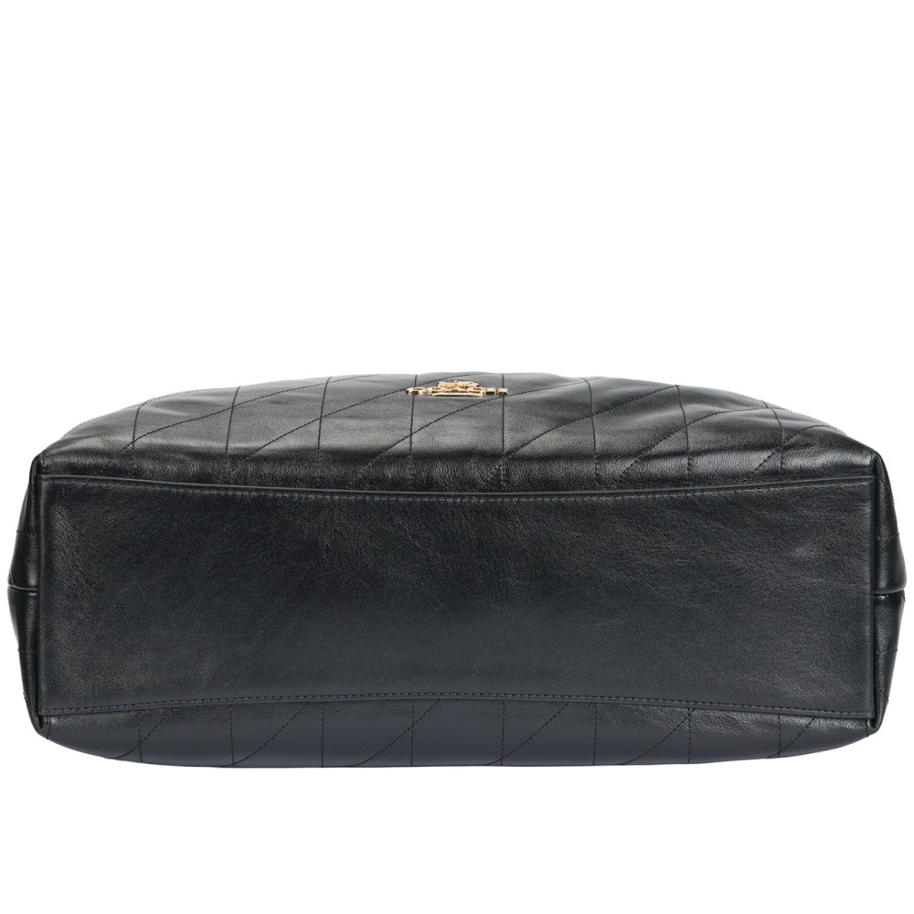 Cow Leather Trash Bag Shoulder Bag Women S Black