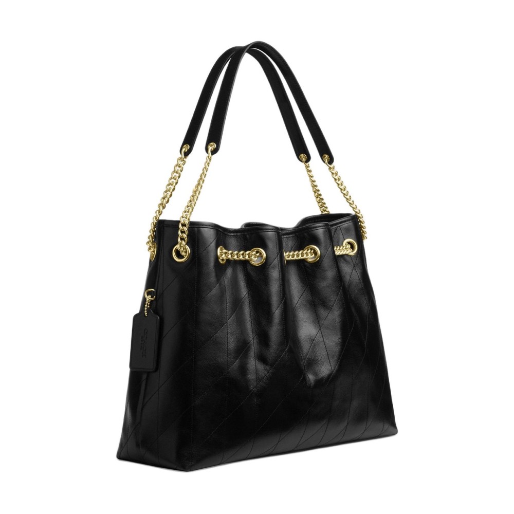 Cow Leather Trash Bag Shoulder Bag Women S Black