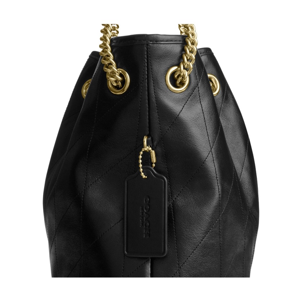 Cow Leather Trash Bag Shoulder Bag Women S Black