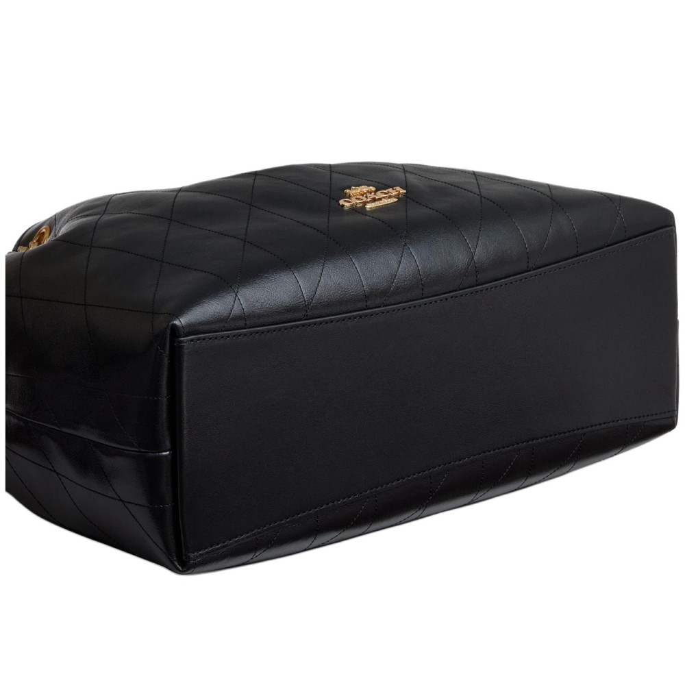 Cow Leather Trash Bag Shoulder Bag Women S Black