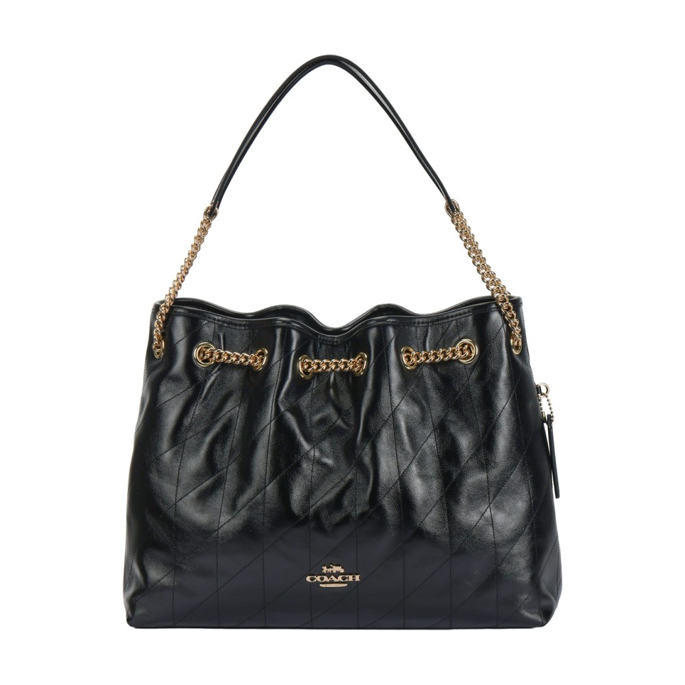 Cow Leather Trash Bag Shoulder Bag Women S Black