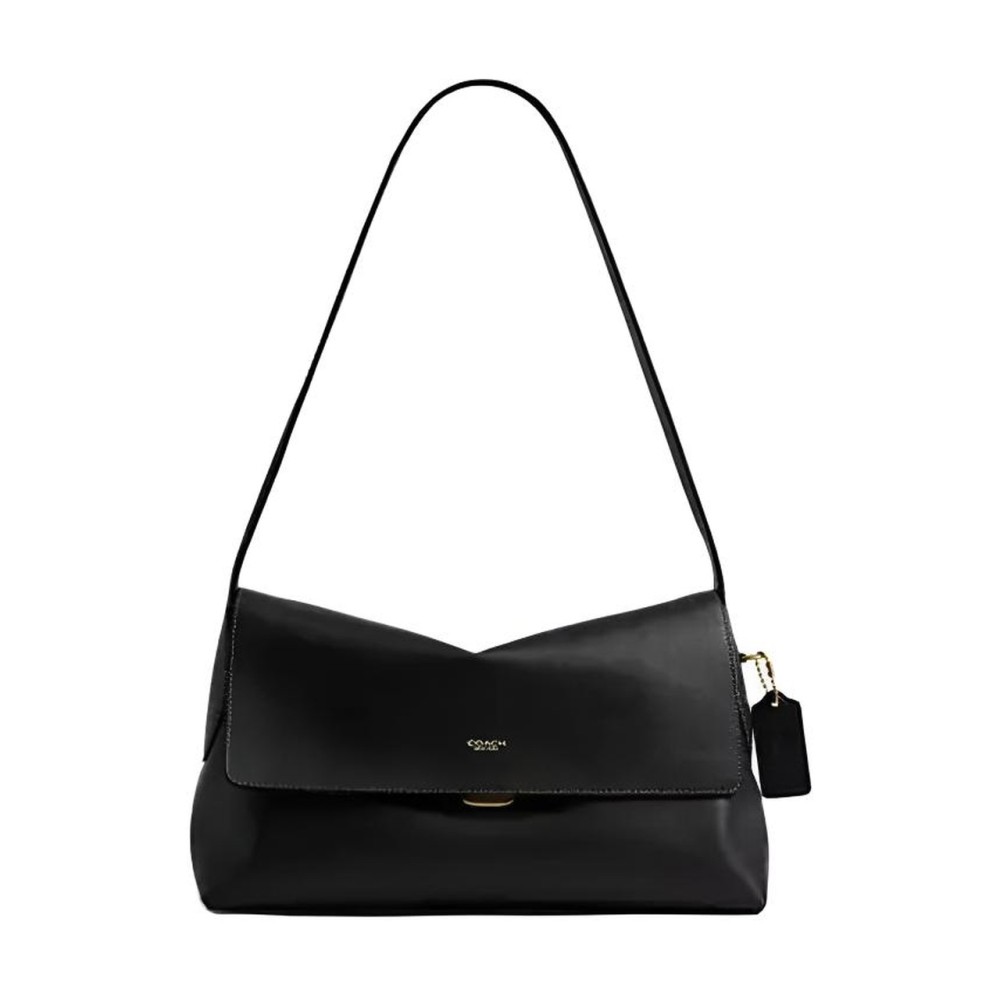 Chelsea Natural Grain Leather Shoulder Bag Large Women S Black