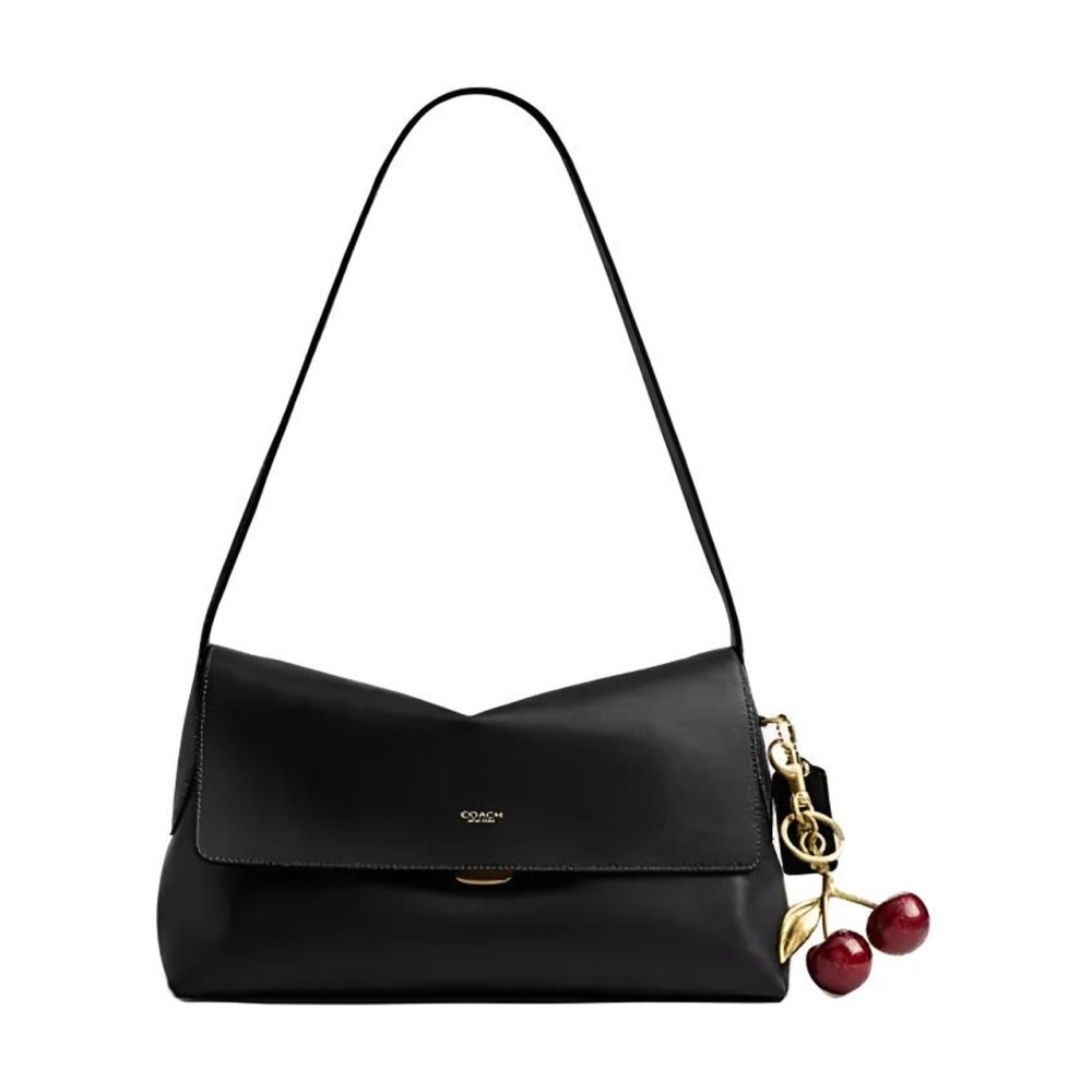 Chelsea Natural Grain Leather Shoulder Bag Large Women S Black