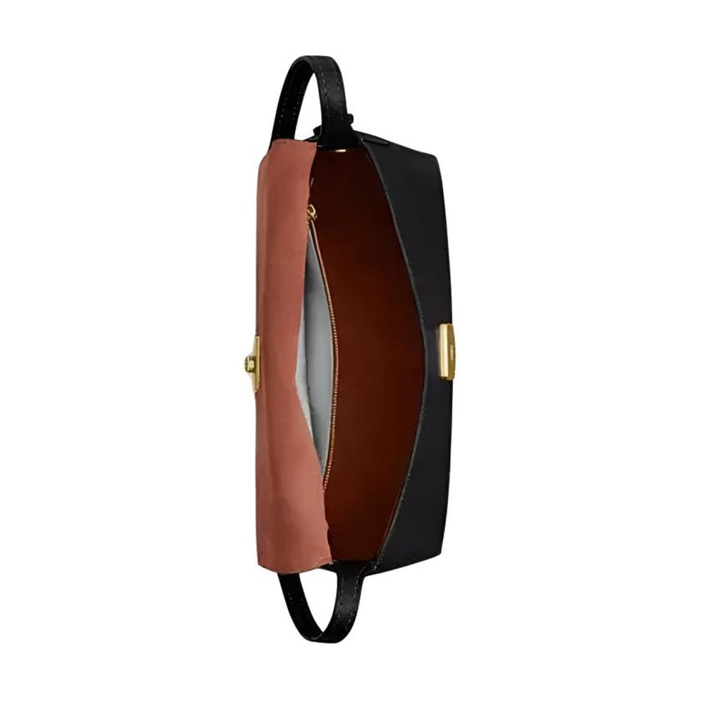 Chelsea Natural Grain Leather Shoulder Bag Large Women S Black
