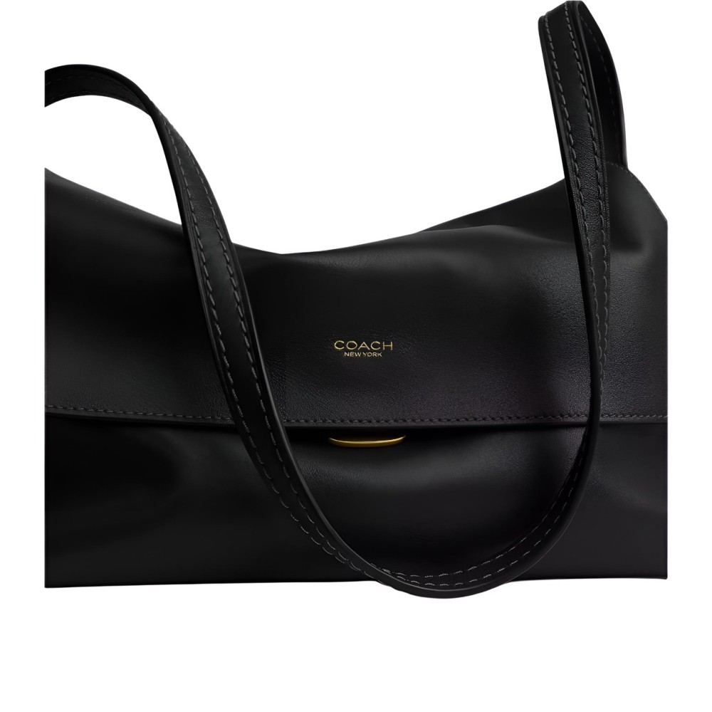 Chelsea Natural Grain Leather Shoulder Bag Large Women S Black