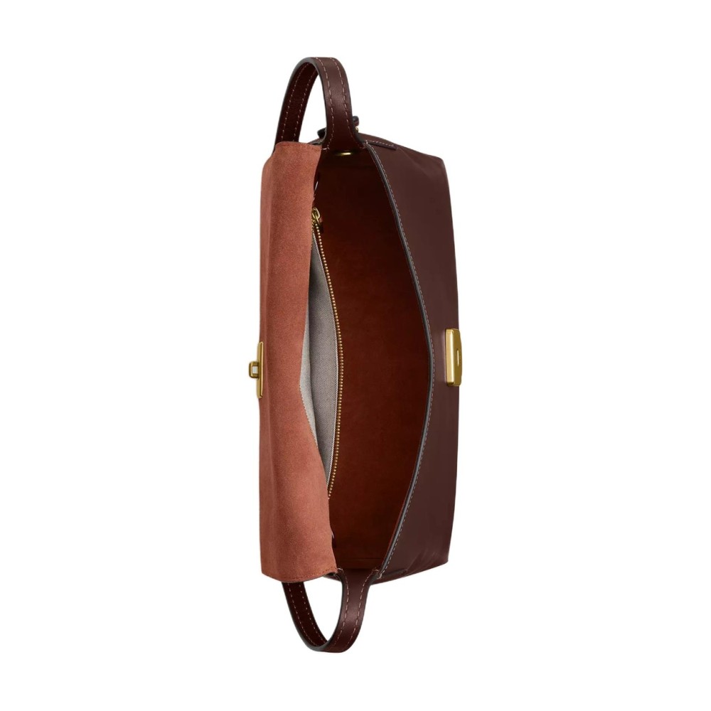 Chelsea Natural Grain Leather Shoulder Bag Large Women S Brass Magnesium Alloy
