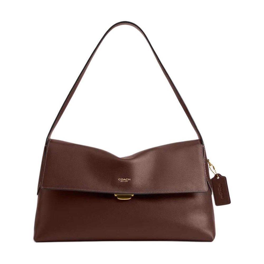 Chelsea Natural Grain Leather Shoulder Bag Large Women S Brown