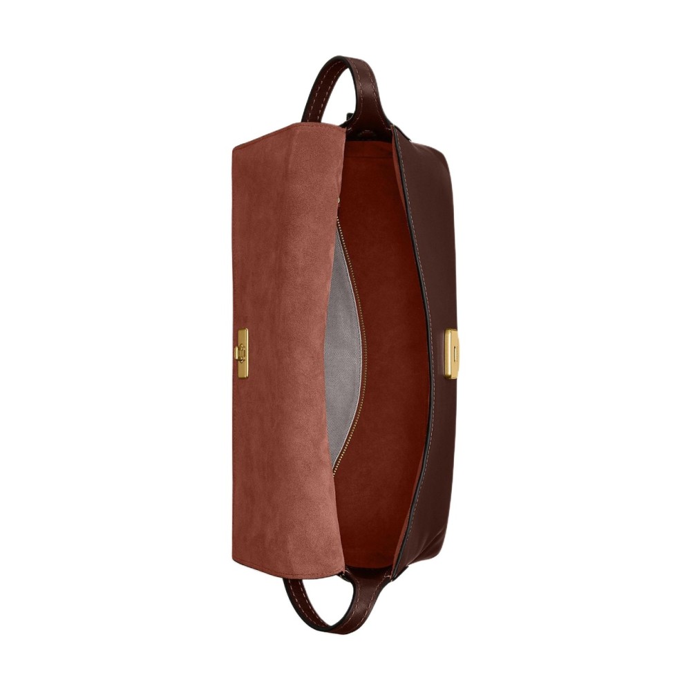 Chelsea Natural Grain Leather Shoulder Bag Large Women S Brown