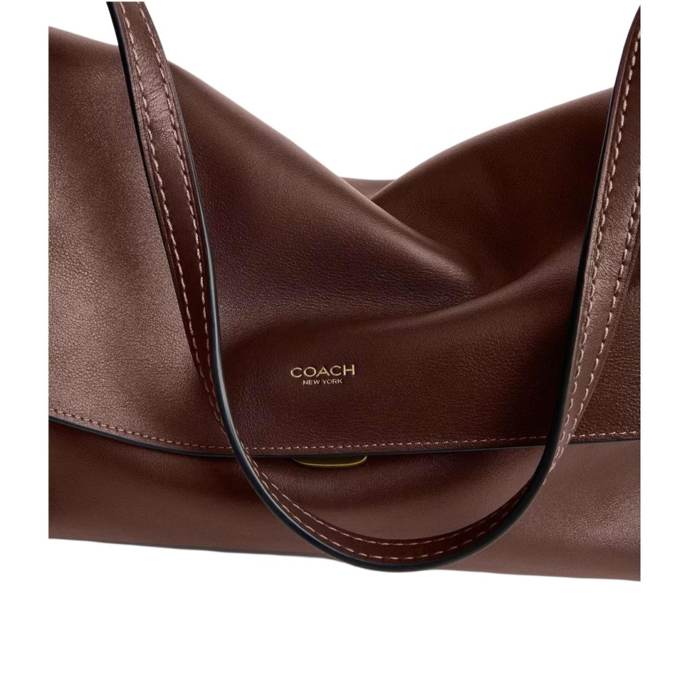 Chelsea Natural Grain Leather Shoulder Bag Large Women S Brown