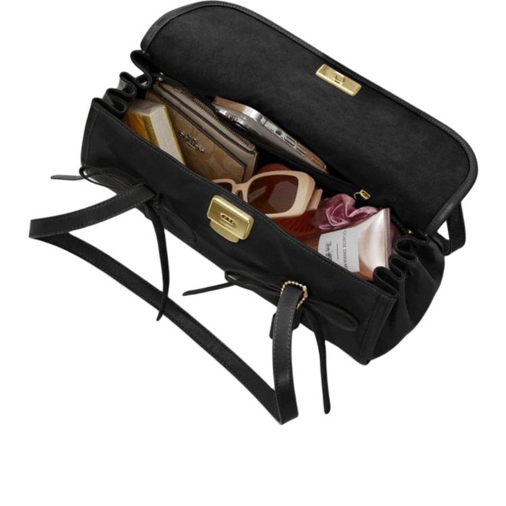 Shoulder Bags Cow Leather Large Shoulder Bag Cdy94 Imblk