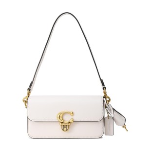 Studio Cow Leather Portable Crossbody Bag Shoulder Bag Trumpets Women S White