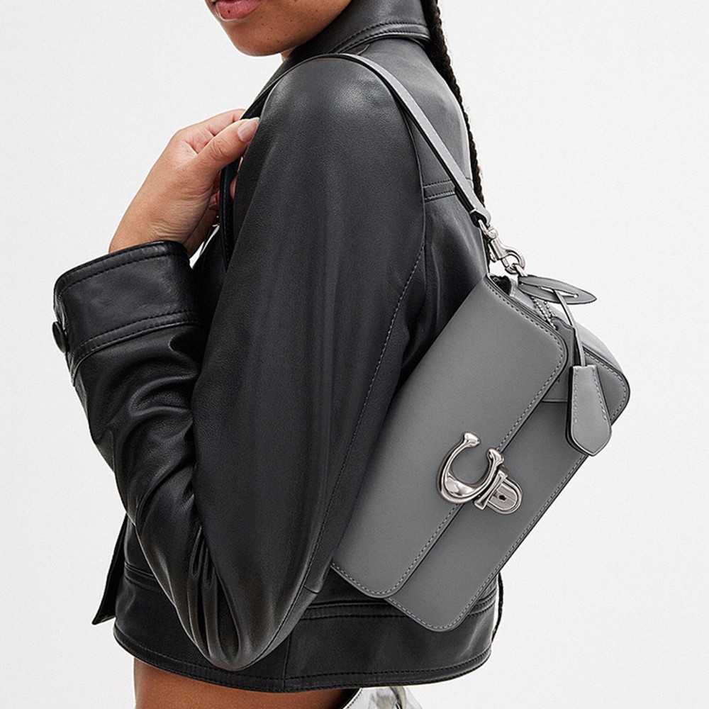 Studio Glove Tanning Baguette Bag Crossbody Bag Shoulder Bag Small Size Women S Gray