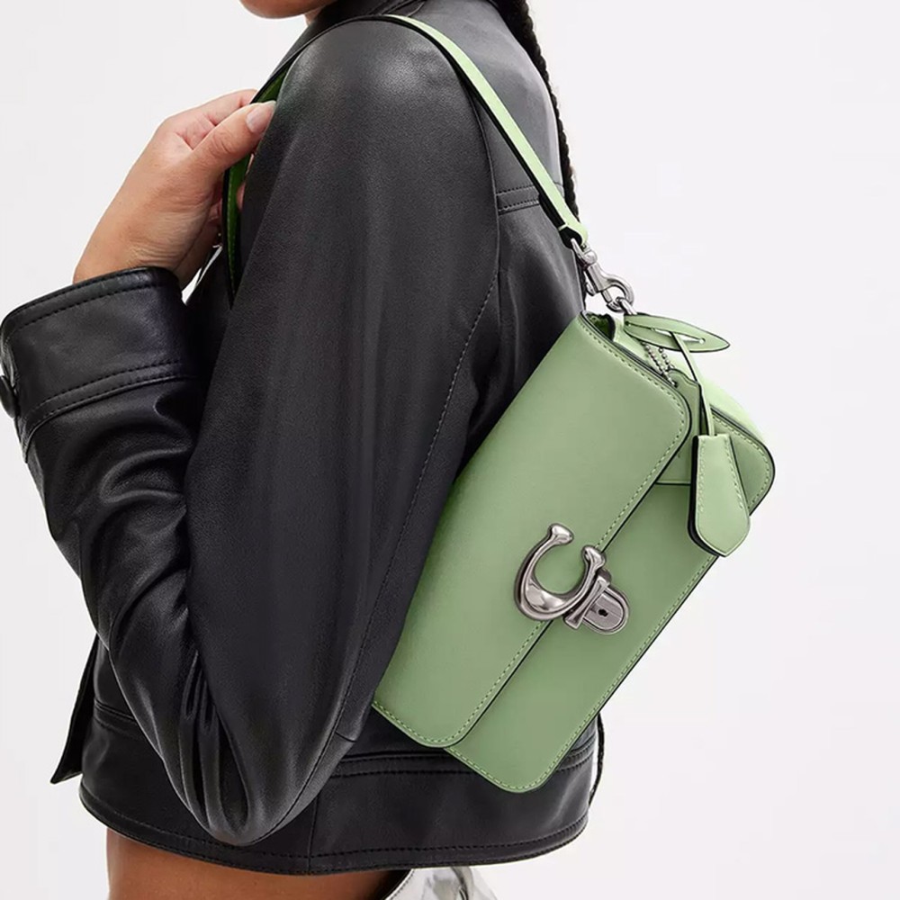 Studio Glove Tanned Leather Portable Crossbody Bag Shoulder Bag Women S Silver Light Pistachio
