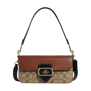 With Cow Leather Portable Crossbody Bag Shoulder Bag Large Women S Khaki Brown