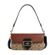 With Cow Leather Portable Crossbody Bag Shoulder Bag Large Women S Khaki Brown