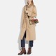 With Cow Leather Portable Crossbody Bag Shoulder Bag Large Women S Khaki Brown