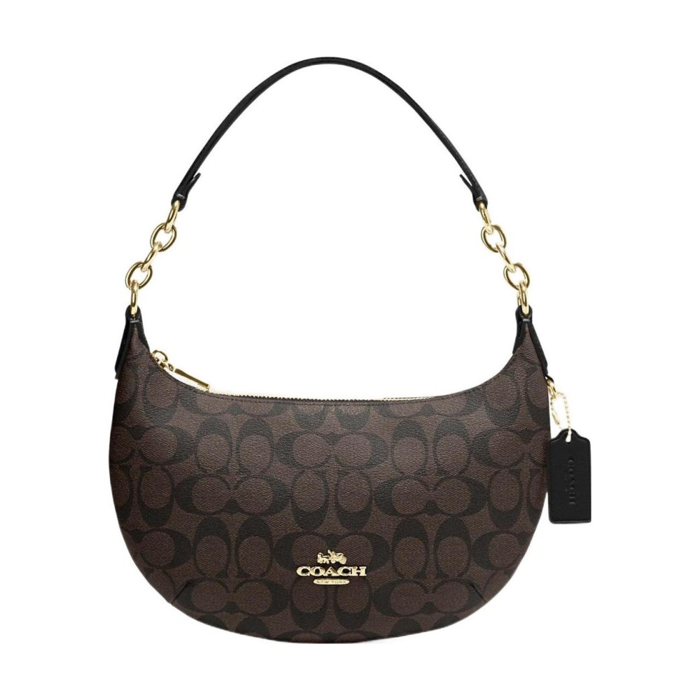 Payton Artificial Leather Crescent Bag Shoulder Bag Large Size Women S Dark Brown