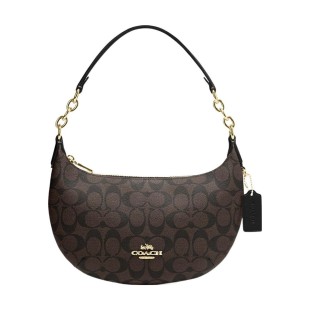Payton Artificial Leather Crescent Bag Shoulder Bag Large Size Women S Dark Brown