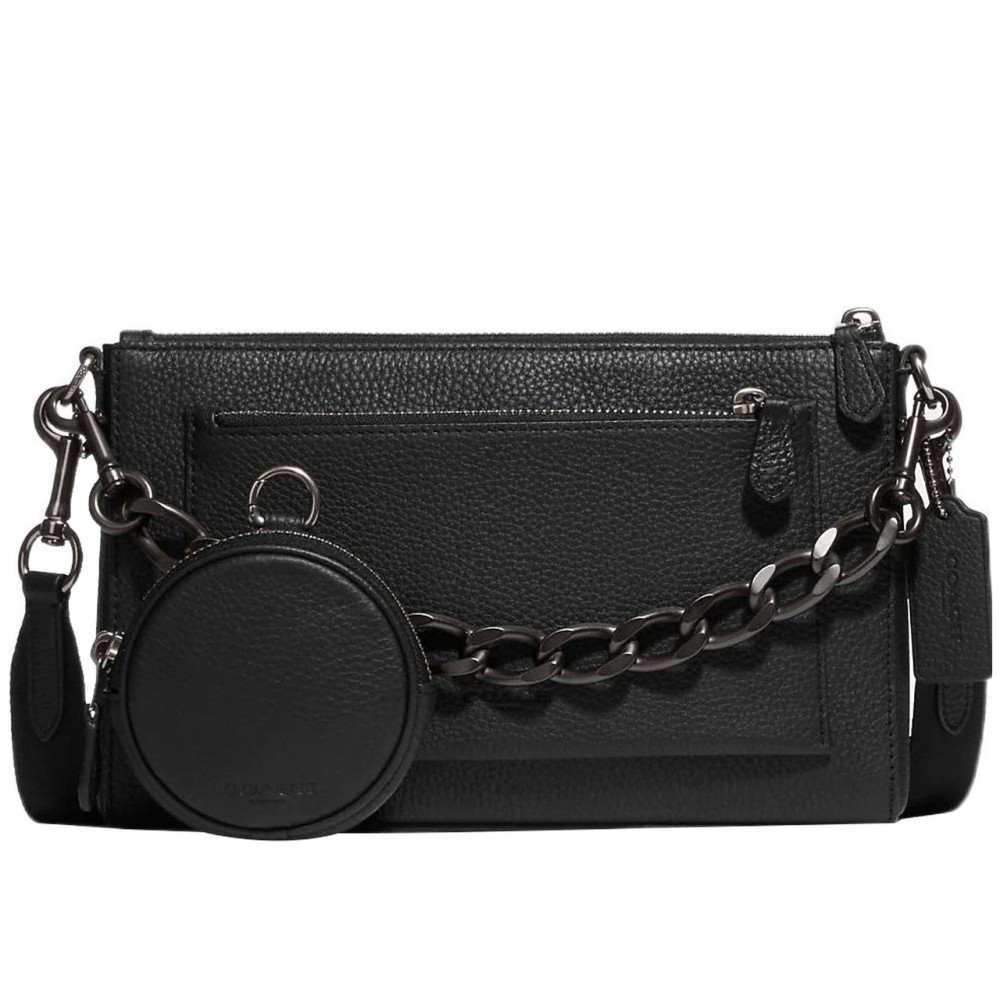 Holden Pebble Texture Cow Leather Combo Bag Shoulder Bag Crossbody Bag Medium Men S Black