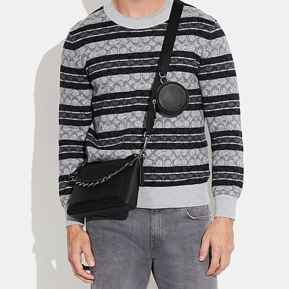 Holden Pebble Texture Cow Leather Combo Bag Shoulder Bag Crossbody Bag Medium Men S Black