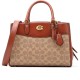 Brooke Coated Canvas With Calfskin Handbag Shoulder Bag Crossbody Bag Medium Women S Brown Rusty