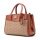 Brooke Coated Canvas With Calfskin Handbag Shoulder Bag Crossbody Bag Medium Women S Brown Rusty