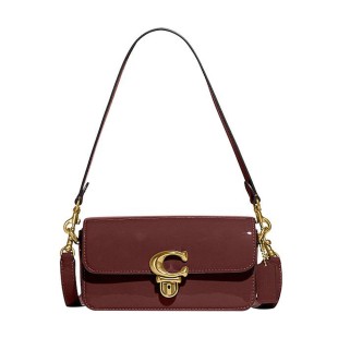 Studio Cow Leather Handbag Shoulder Bag Crossbody Bag Small Women S Burgundy