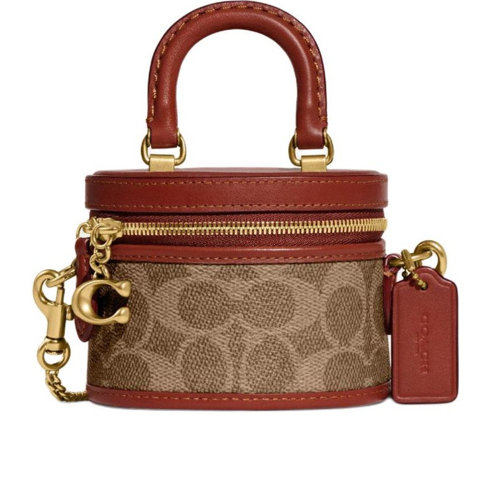Trail Cow Leather Chain Bag Handbag Shoulder Bag Crossbody Bag Mini Women S Brown Yellow Rusty