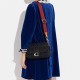 Soft Tabby Fabric With Cow Leather Shoulder Bag Crossbody Bag Medium Women S Black
