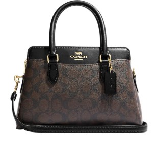 Darcie Coated Canvas And Smooth Leather Shoulder Bag Crossbody Bag Handbag Mini Women S Black