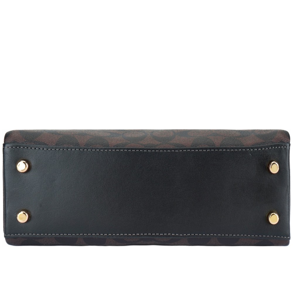 Darcie Coated Canvas And Smooth Leather Shoulder Bag Crossbody Bag Handbag Mini Women S Black