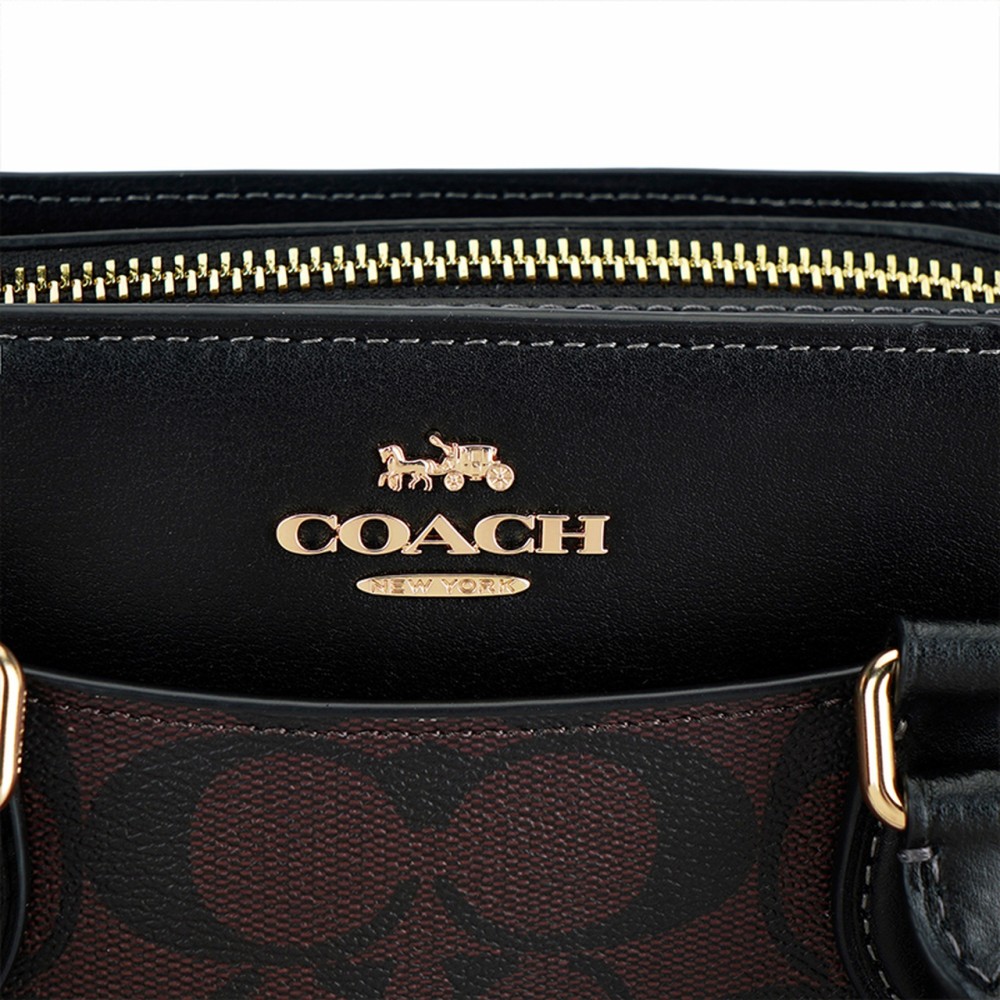 Darcie Coated Canvas And Smooth Leather Shoulder Bag Crossbody Bag Handbag Mini Women S Black