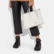 Cow Leather Handbag Shoulder Bag Crossbody Bag Large Women S Chalk White