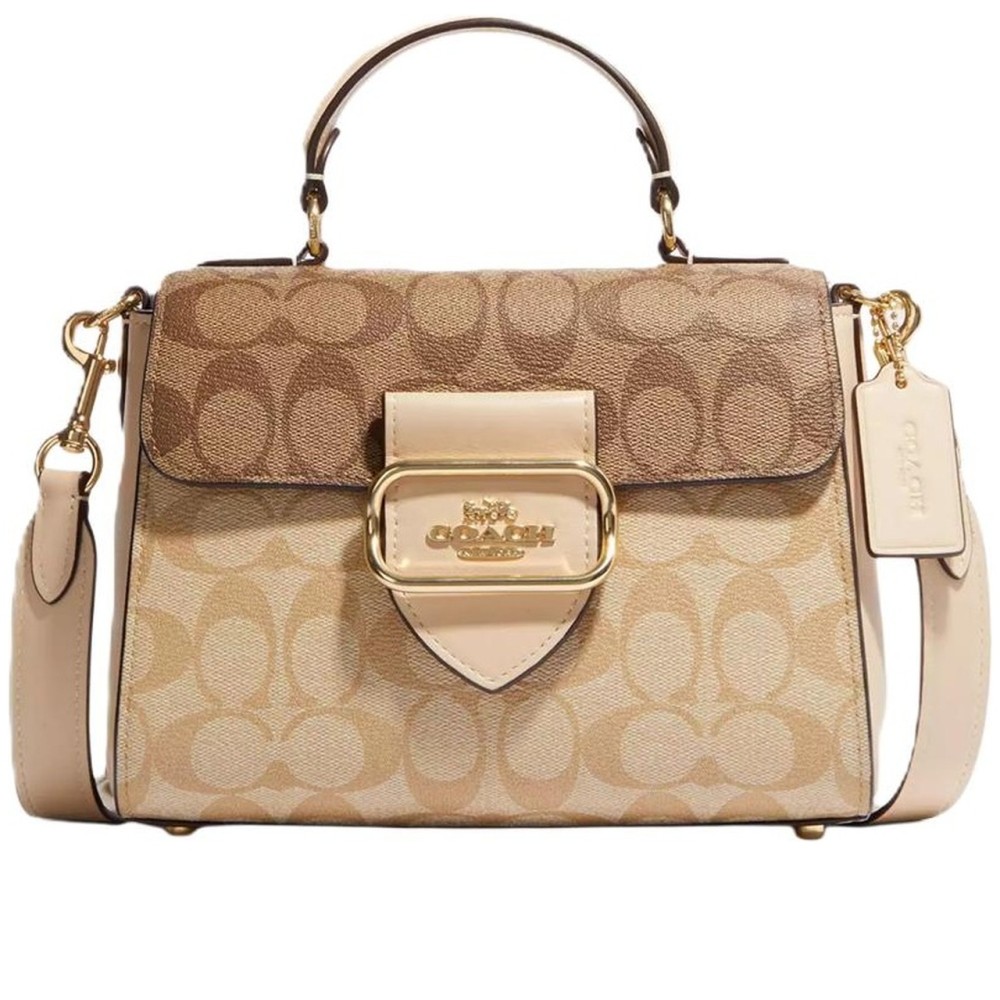 Morgan 21 Top Handle Satchel In Blocked Signature Canvas