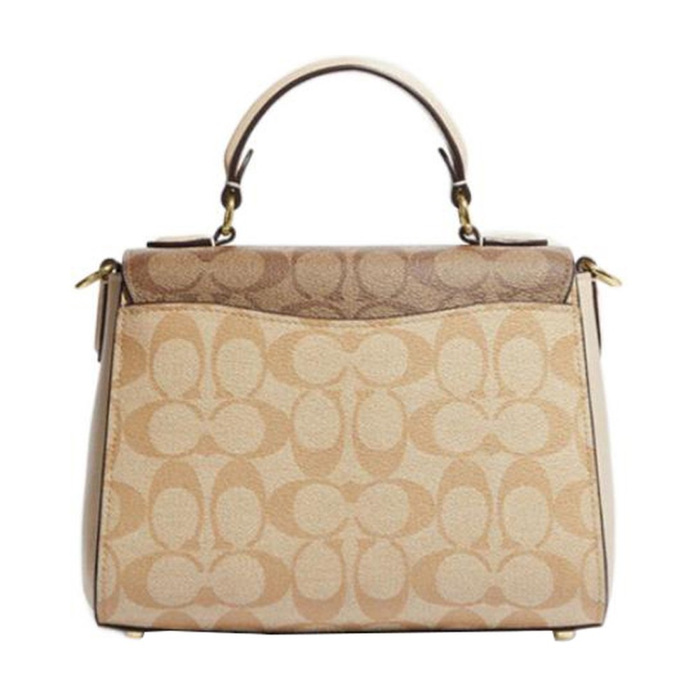 Morgan 21 Top Handle Satchel In Blocked Signature Canvas