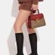Samy Cow Leather With Pvc Shoulder Bag Crossbody Bag Handbag Medium Size Women S Brown Red