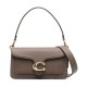 Tabby Polished Textured Leather Handbag Shoulder Bag Medium Size Women S Dark Brown